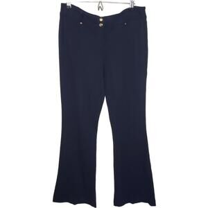 Cache Women's 10 Navy Flare Leg Stretch Chino Trouser(1784)